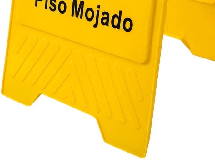Bazaar Bundle 24' Warning sign "CAUTION WET FLOOR" sign double sided fold-out bilingual for public safety indoors and outdoors with two language English/Spanish - Image 3